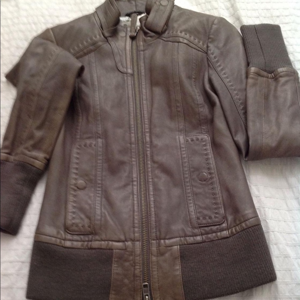 Mackage Grey Leather Jacket